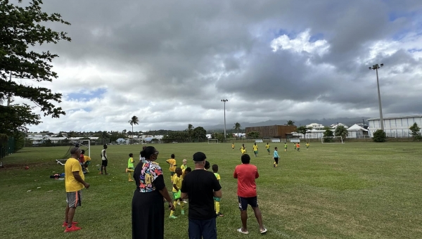 Entraînement des jeunes de l’école de football de l’US Goyave